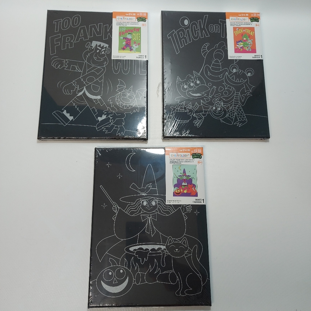 Creatology Halloween Glow In The Dark Colour Your Way Canvas Painting Kits (3)